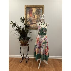 Aryeh Anthropologie Dress Women Size Medium Adjustable Strap Sweetheart Neckline